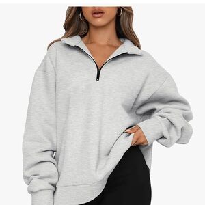 Women’s Gray Half-Zip Sweater